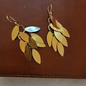 Pierced Gold Leaf Earrings
